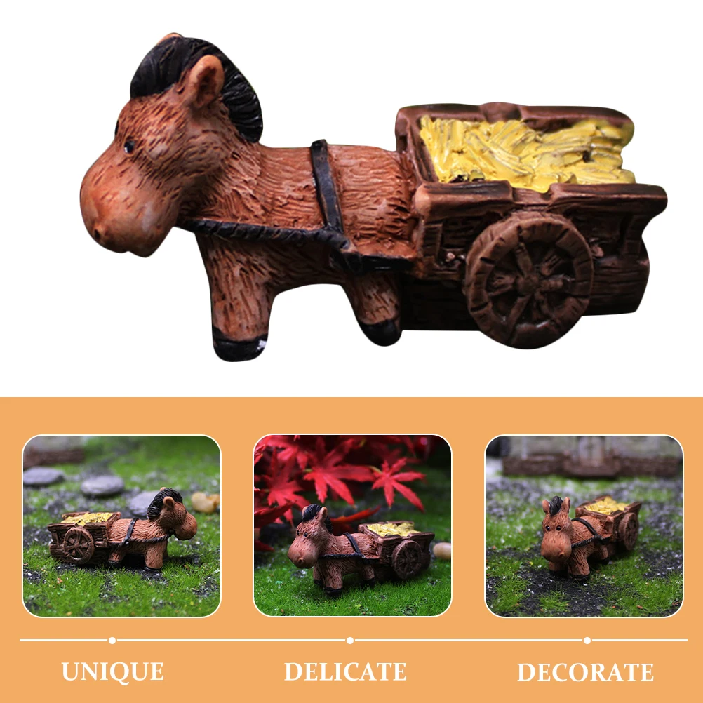 

2pcs Small Animal Statues Donkey Decorative Craft Resin Cute Garden Yard Outdoor Figures Home Ornament Festival Lawn Farm