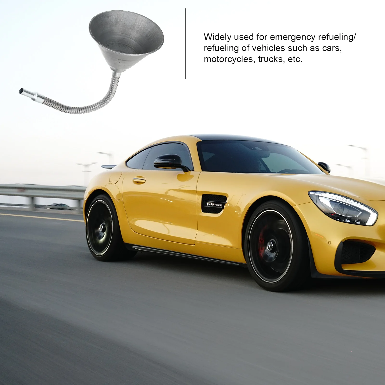 

Engine Oil Funnel Flexible Iron for Cars Durable Metal Hose Multi Angle Car Truck Motorcycle Oil Change Gas Funnel