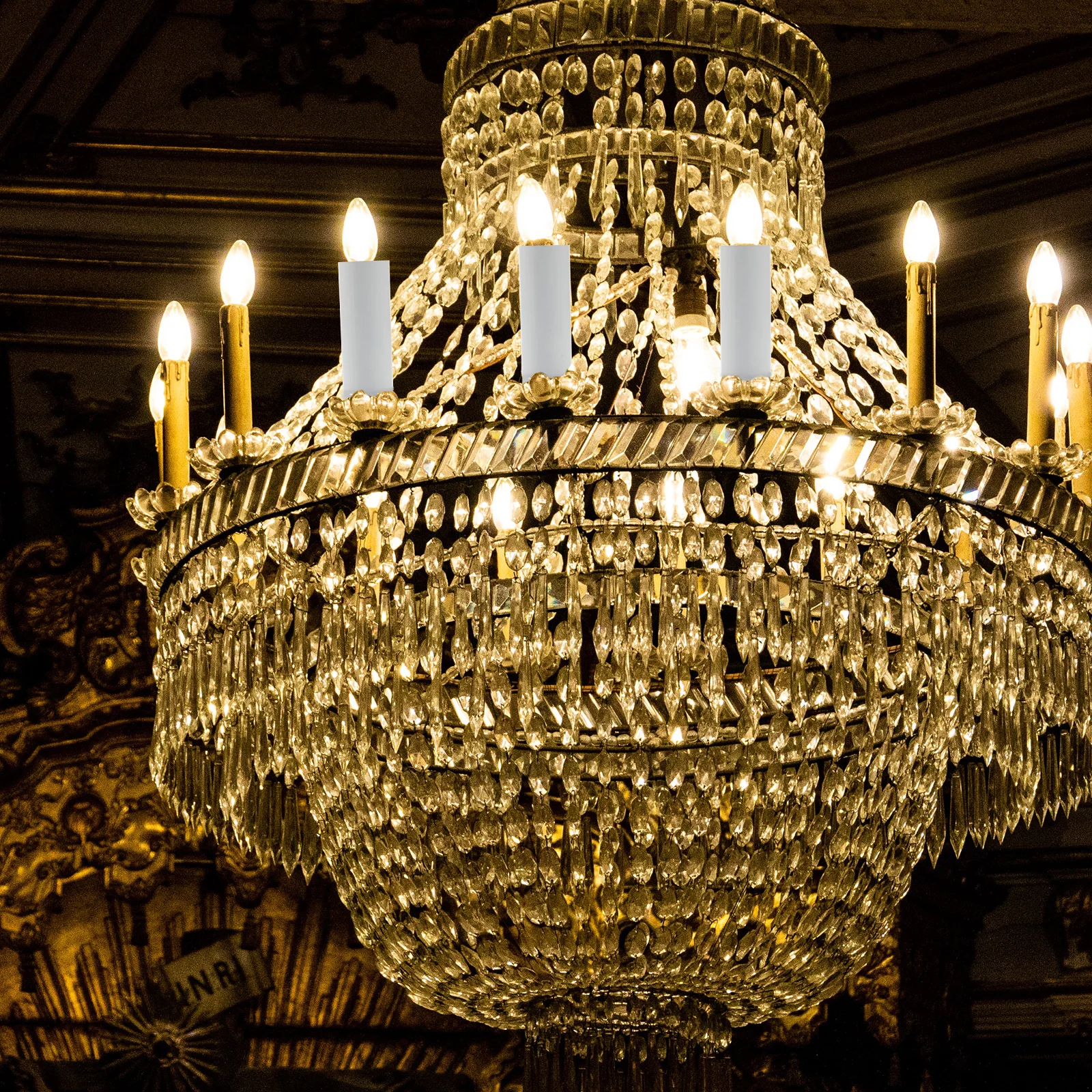 

6pcs Sleeves Covers Candelabra Base Sockets Flanging Tubes Light Fixture Accessories Crystal Lamp Parts