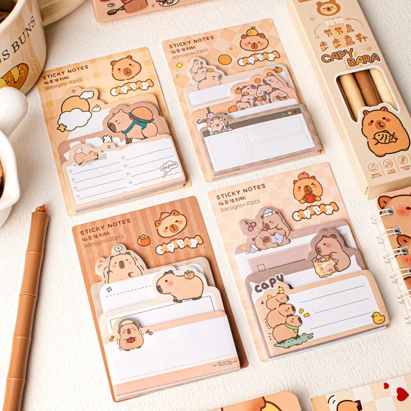 Imagem -03 - Kawaii Cápsula Memo Pad dos Desenhos Animados Sticky Note Etiqueta de Papelaria Notepad Planner Etiqueta Post Material Escolar 24 Pcs por Lote