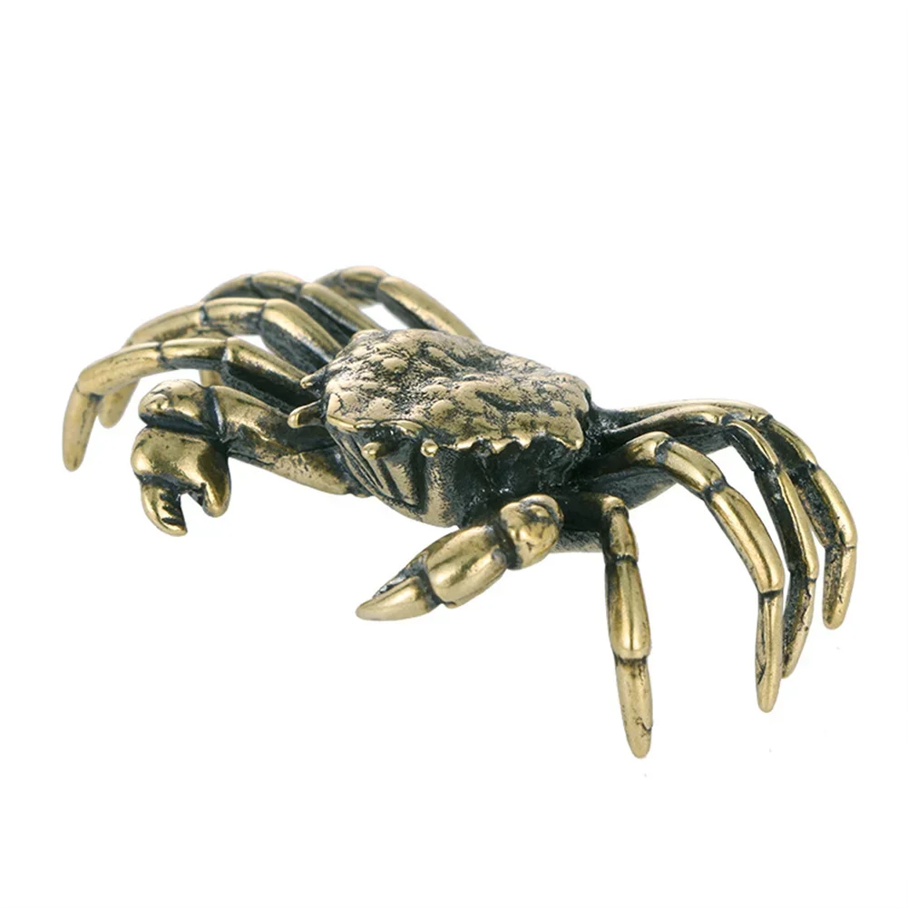 New Vivid Crab Figurines Statue Brass Home Living Room Office Pure Copper Retro Figurines Antique Craftsmanship
