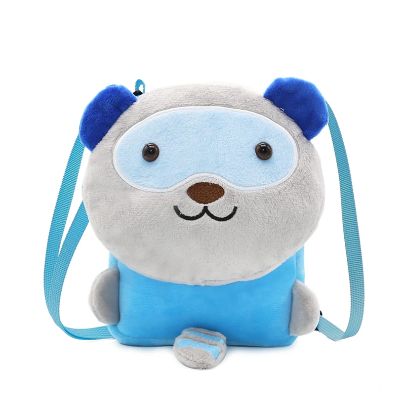 Sacs à bandoulière de dessin animé mignon pour garçons, raton laveur 3D, petits sacs à bandoulière tigre, cadeau en peluche doux, poudres à fermeture éclair, poudres initiées Bolsa