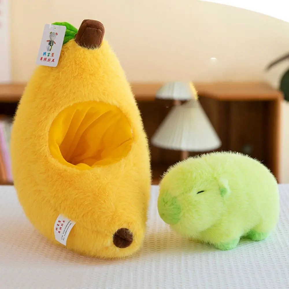 Simulation Banana Capybara Plush Doll Cute Doll Cloth Doll Banana Capibara Doll Cartoon 35cm Capibara Anime Fluffty Toy