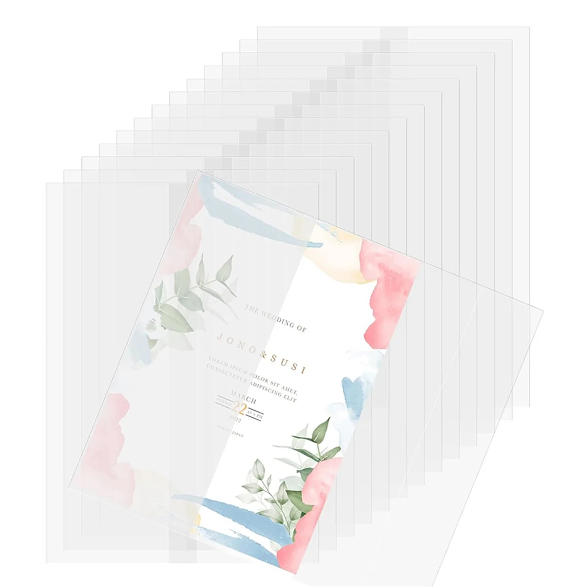 2025+ 120 Pcs Vellum Jackets for 5x7 Invitations Pre-Folded Vellum Paper Wedding Invitation Wraps Translucent Paper