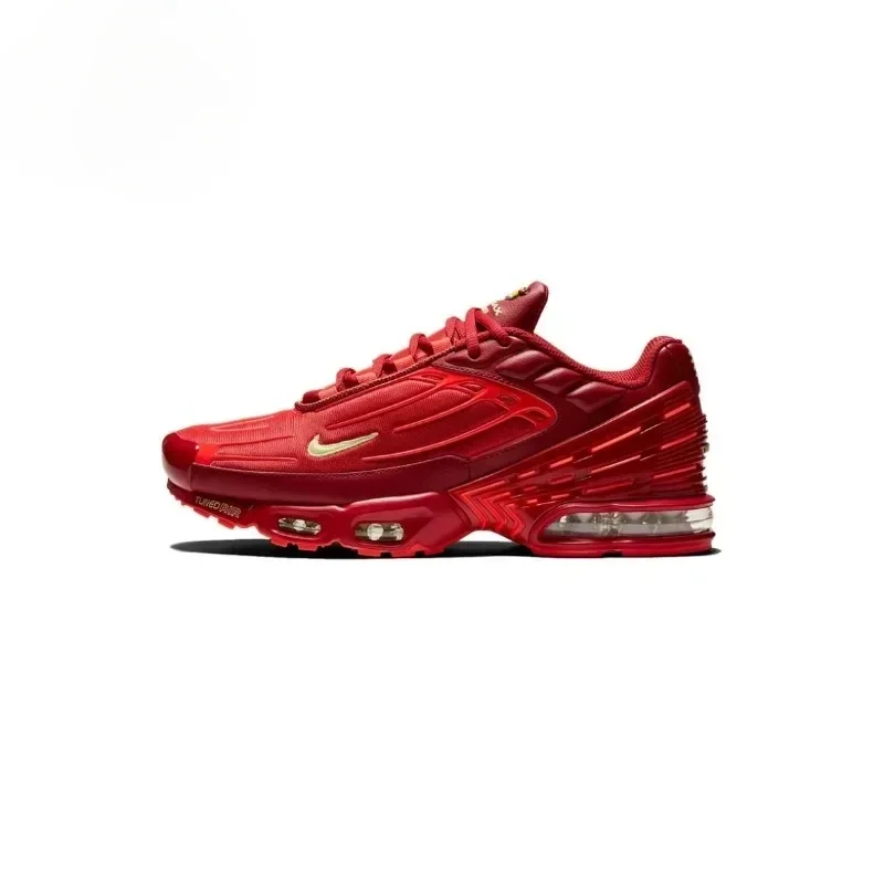 Nike Air Max Plus TN 3 Red Air Cushion Anti-slip and Wear-resistant Comfortable Men's Sports Running Shoes