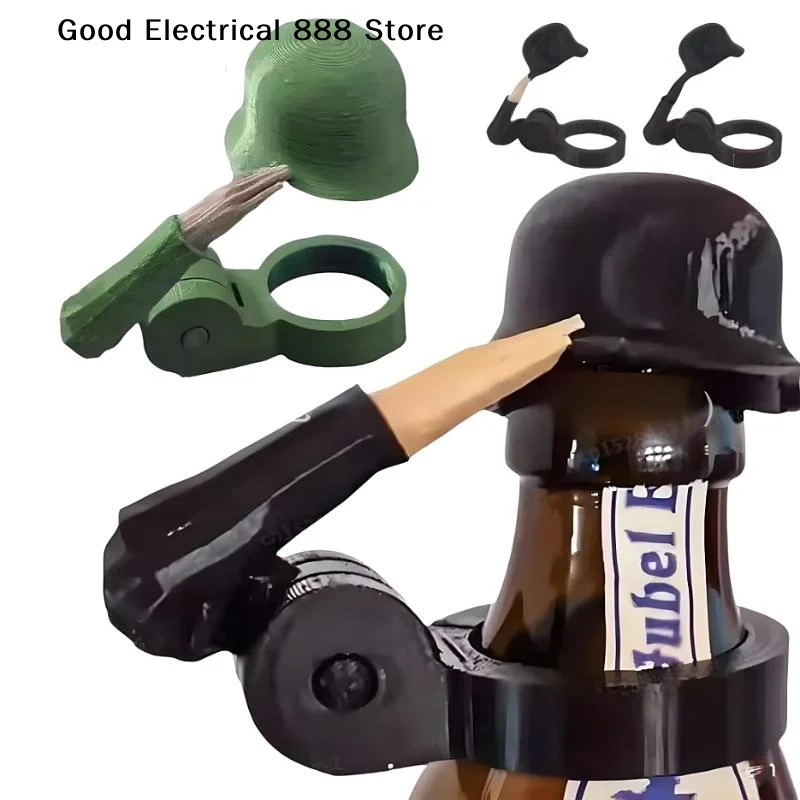 1 pièce Casque de soldat pour bouteille de bière, anti-poussière, créatif, pour fêtes, bars, passionnés de vétérans