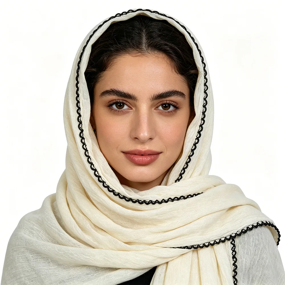 

Women's Scarf Luxury Hijab Cotton Shawl Turban Female Headscarf Headscarf Bandana Wraps Neckerchief Foulards Femme Headband