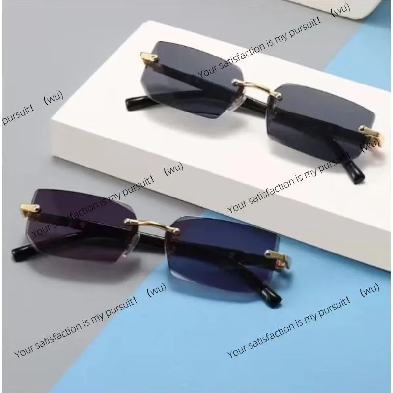 

New trendy frameless fashion sunglasses, men's European, American, trimmed women's personalized fashion trend