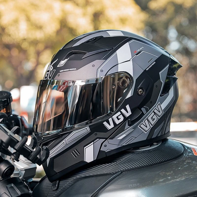 Doppellinsiger Klapphelm, zu öffnender Motorradhelm, verschiedene getönte Gläser, Sonnenschutz, Blendschutz und UV-Strahlen, modularer Fahrradhelm