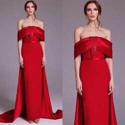 ที่กําหนดเองประณีต Off-the-shoulder Sheath ค็อกเทลเลื่อม Draped S โอกาสชุดราตรี Vestidos deão อย่างเป็นทางการ