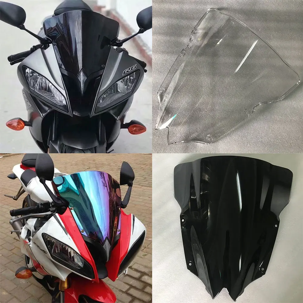 For Yamaha YZF-R6 YZF 600 R6 2008 -2014 2015 2016 Motorcycle Double Bubble Windshield Windscreen Screen Wind Deflectors Fairing