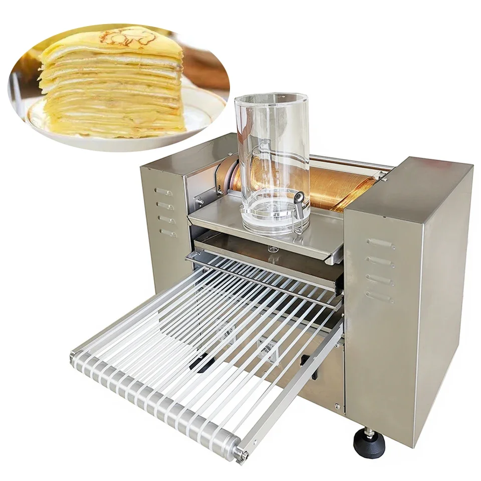 Chinese Electric Automatic Pancake Maker Double Layer Crepe Auto Rotative Cake Making Machine For Making Crepes Pancakes