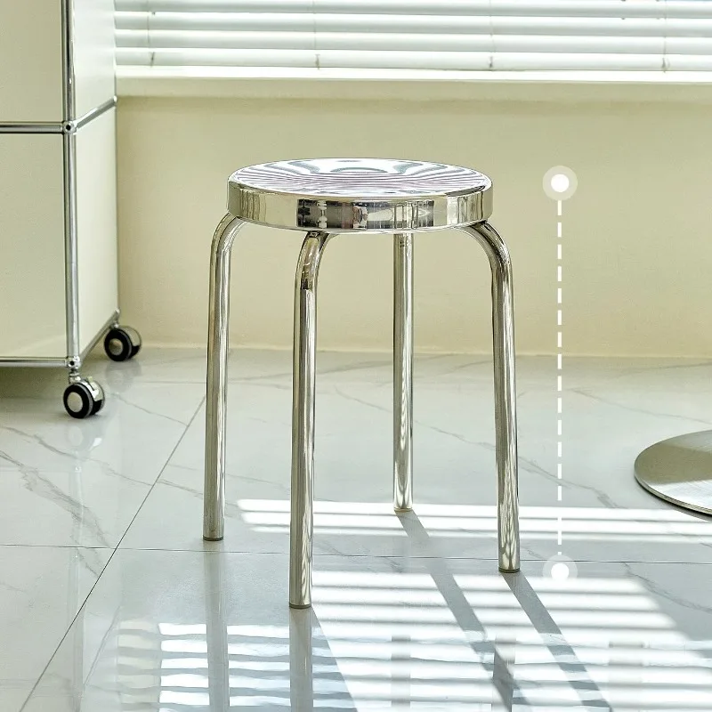 Stainless Steel Vanity Stool Minimalist Modern Creative Vanity Stool Casual Metal Home Furniture Sgabello Per Trucco ZY40HZD