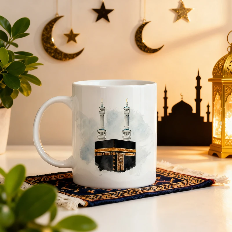 

Ид аль-фитри храм Хадж керамическая кружка Ид Мубарак мусульманский исламский фестиваль украшения Рамадан Карим аксессуары памятный подарок