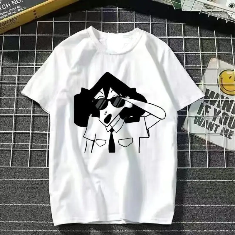 Cute Kawaii Crayon Shin-Chan Oversize T-Shirt Summer Anime Shin-Chan Cartoon T-Shirt Comfortable Creative Girl Gifts