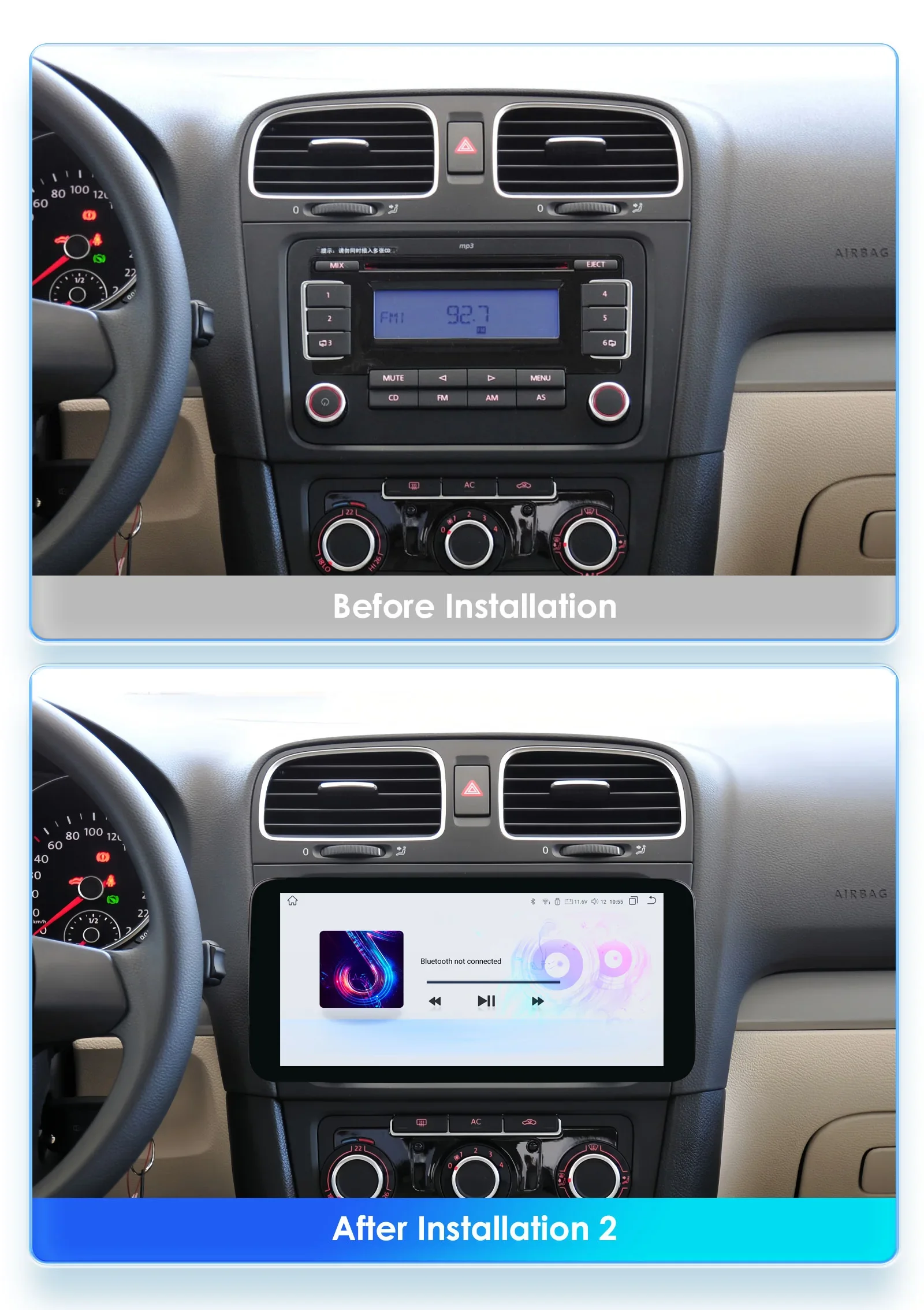 10.33 2Din Carplay Android Car Radio for Volkswagen Golf 5 6 Polo Passat B6 B7 CC Skoda Jetta Multimedia Car Intelligent Systems