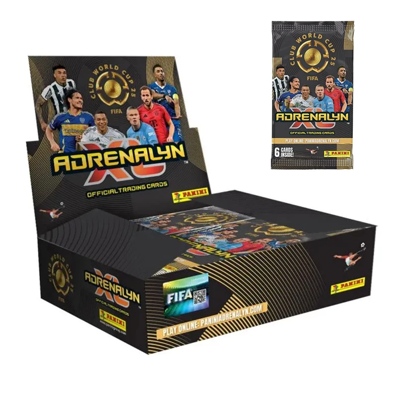 مجموعة بانيني فيفا كلوب وورلد، مجموعة أدرينالين XL لعام 2025، 6 بطاقات لكل ظرف، هدية مثالية لمحبي كرة القدم