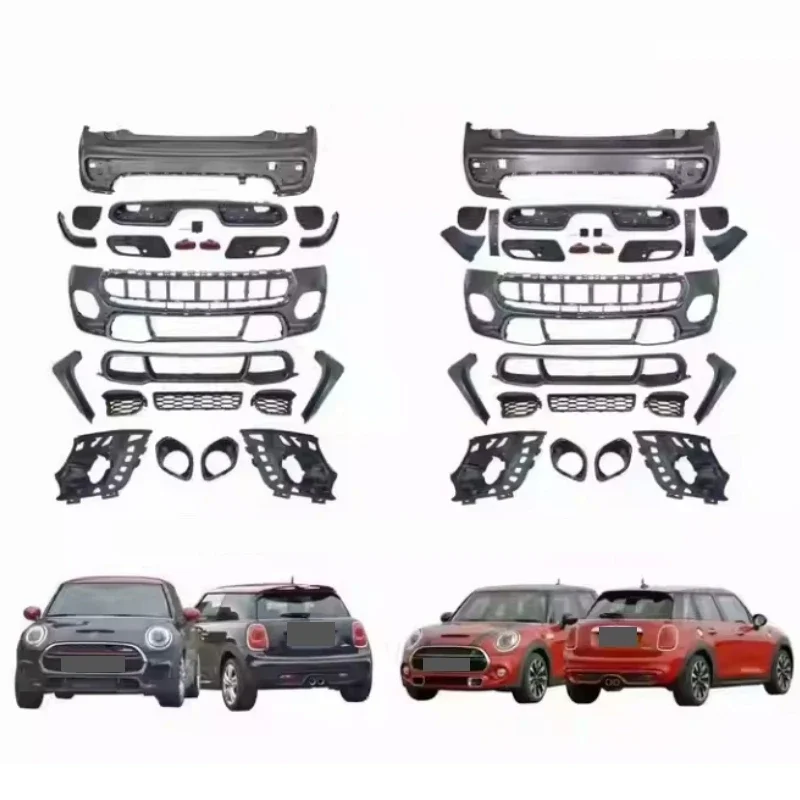 

PP Material Car Body Kit for BMW MINI F56 Three-door F55 Five-door 14-21 Upgraded to JCW Front Rear Bumper Tail Throat