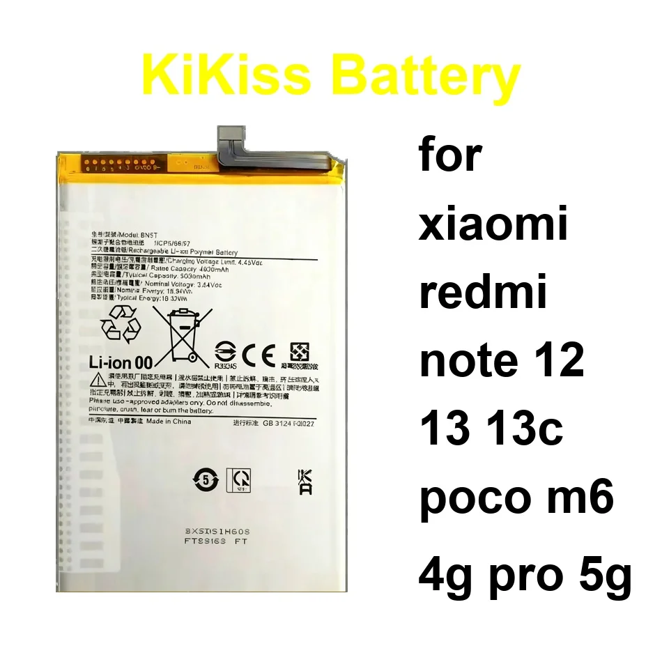 

Высокоэффективный аккумулятор для мобильного телефона BM5R BN5T BN5Q 5000-5030 мАч для Xiaomi Redmi Note 12 13 13C Poco M6 4G Pro 5G