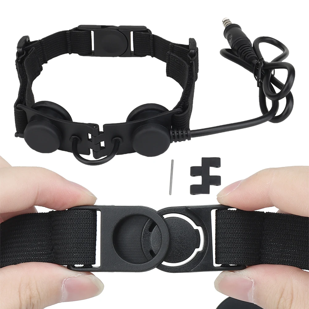 Verstelbare Keel Microfoon Ptt Oortje Met Comfortabele Siliconen Oordopjes En Pe Air Tube Voor Walkie Talkie Gebruik