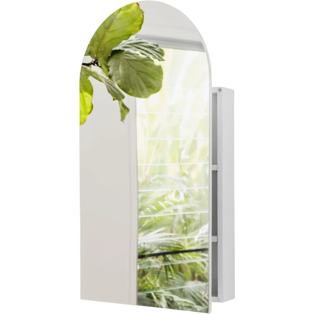 

Арочный аптечка с зеркалом для стены ванной комнаты, поверхностного монтажа или утопленного аптечки с зеркалом -17 x 32 дюйма, большой