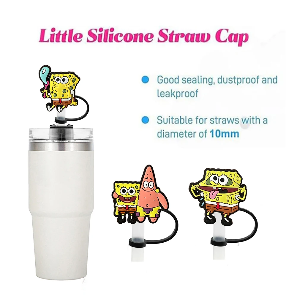 1-20 قطعة غطاء القش الكرتون غطاء 10 مللي متر سيليكون شرب القش التوصيل قابلة لإعادة الاستخدام سبلاش برهان الشرب صالح كوب غطاء من القش دلايات قلادة