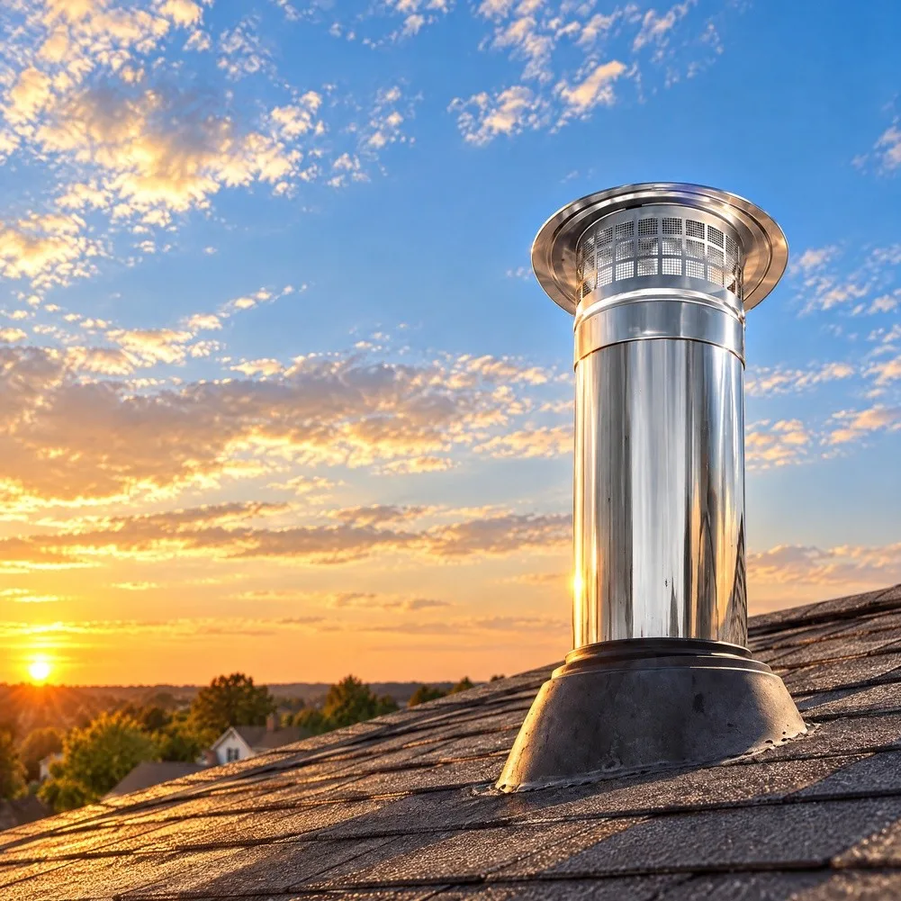 Heavy=Duty Stainless Steel Chimney Cowl Weather Resistant Exhaust= Cap For Stove Pipe And Ventilation Systems 63mm OD