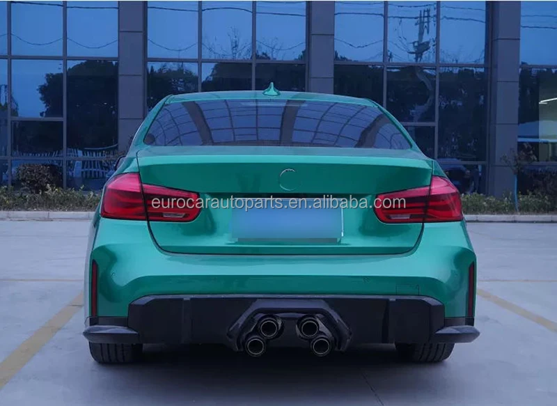 Car Bumper Rear Back Kit for 3 Series F30 F35 Upgrade to 3S G20 M3 Style Exhaust System Carbon Look Exhaust Tips