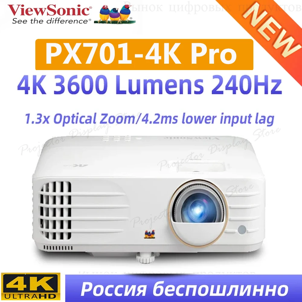 Viewsonic PX701-4K Pro Projector 3840x2160 240Hz Refresh Rate 3D HDR Celling Video Beamer Cinema For Home Theater