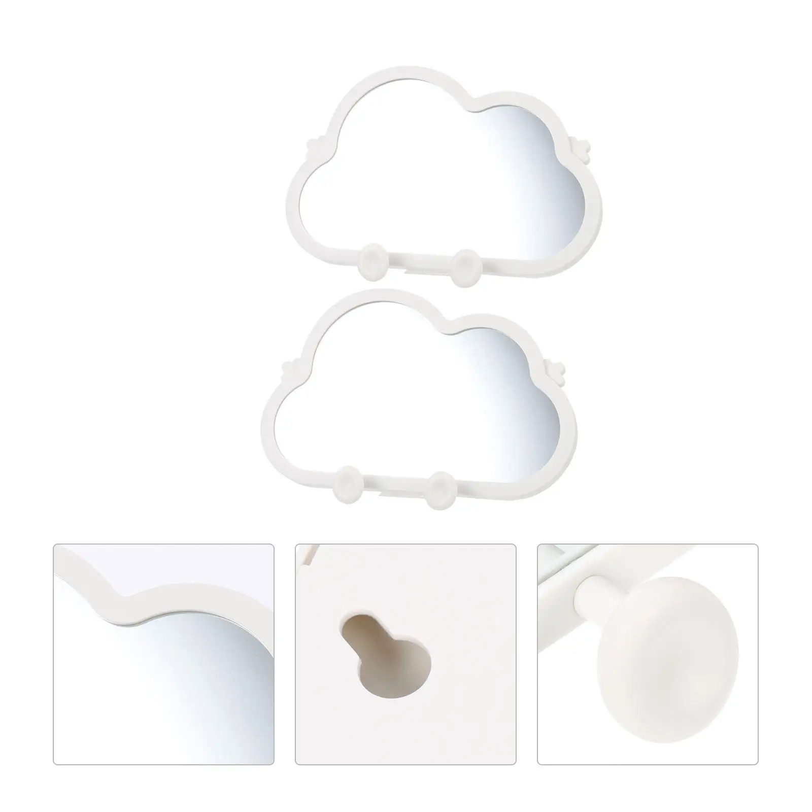 

2Pcs Desktop Makeup Mirror Cloud Shape Small Vanity Table Mirror for Dressing Study Room Bedroom Decor