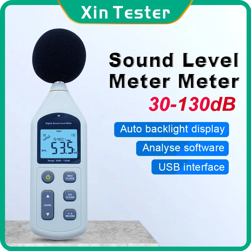 xin digital medidores de nivel de som gravacao de ruido detector de audio microfone automotivo tester medidor 30 a 130db gm1356 01