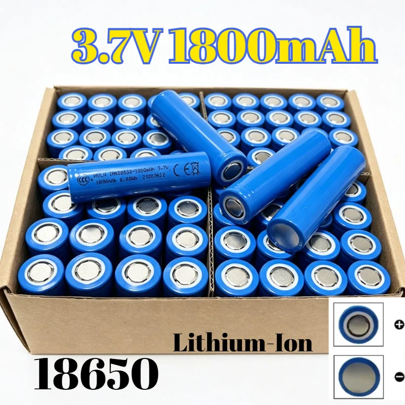 18650 3.7V 1800mAh Lithium-Ion Rechargeable Battery Replacement Battery for Power Tools Flashlights Headlamps and Other Devices