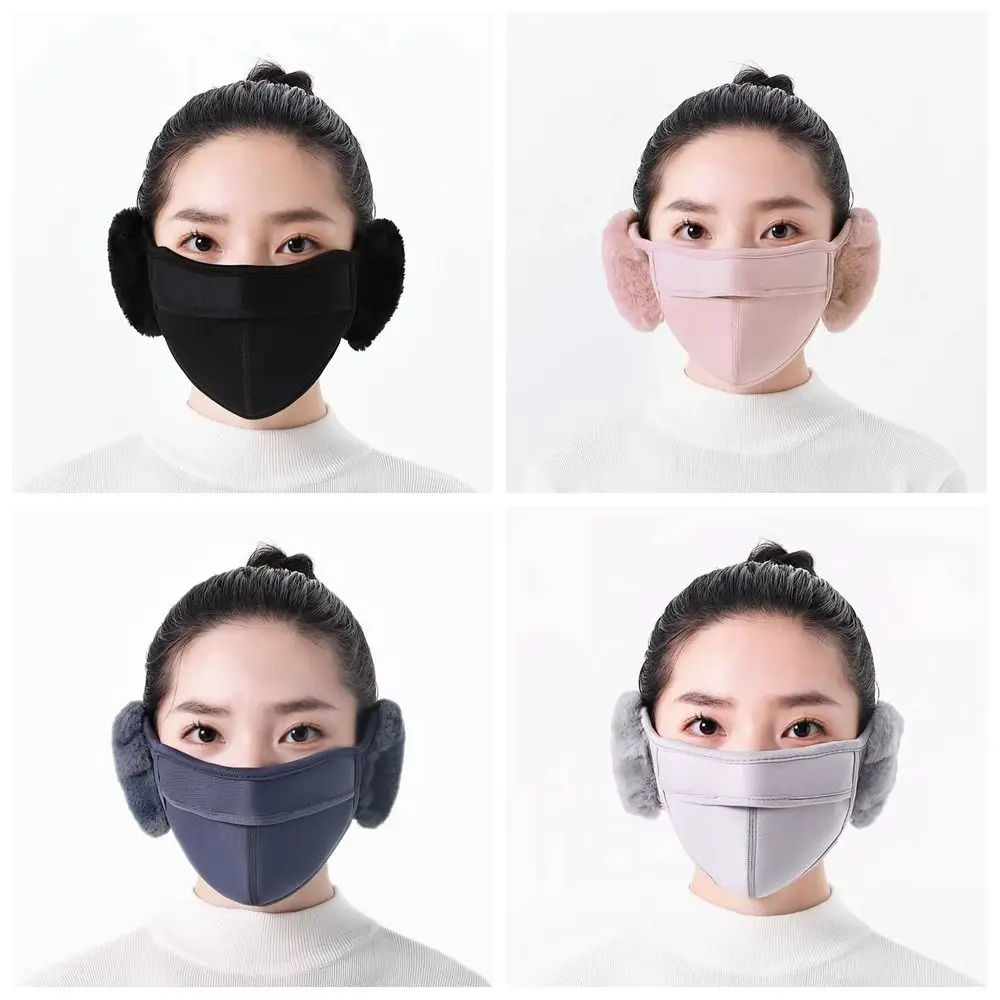 2 In 1 masker penutup telinga hangat musim dingin musim gugur musim dingin tetap hangat tahan dingin tahan angin bernapas tebal mewah berkendara pakaian luar ruangan