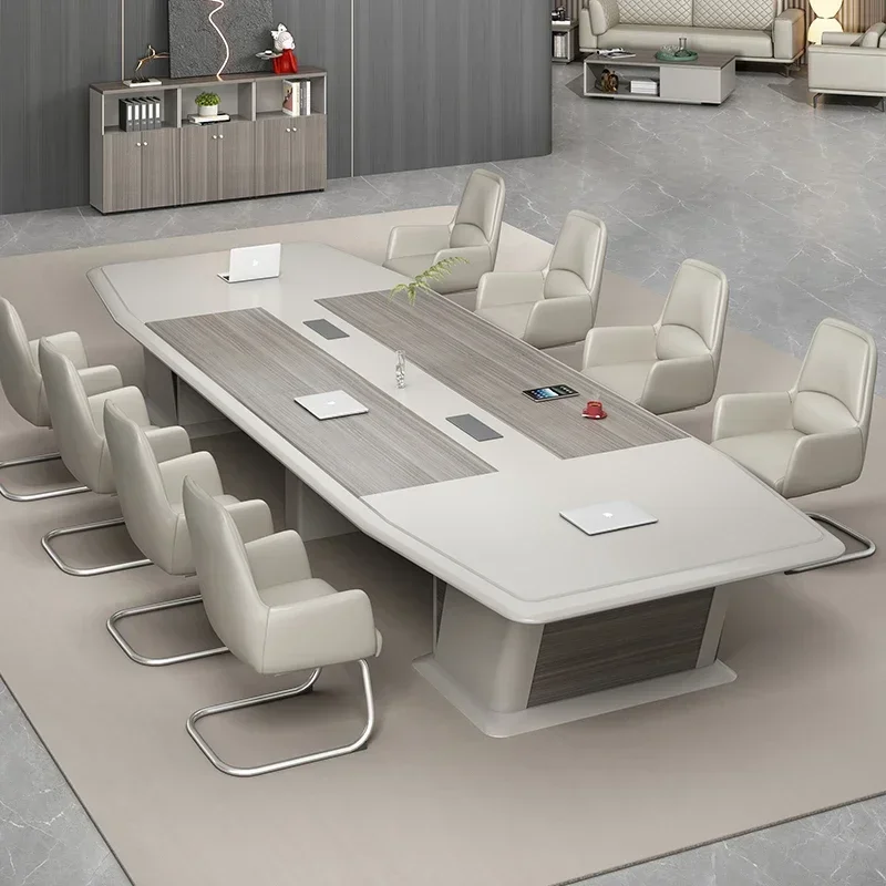 Premium Practical The conference table is simple and modern, and large light luxury combination is a long