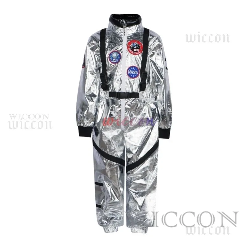 실버 남녀 공용 우주복 점프수트 성인 코스프레 의상;6,a'3.k;8,
