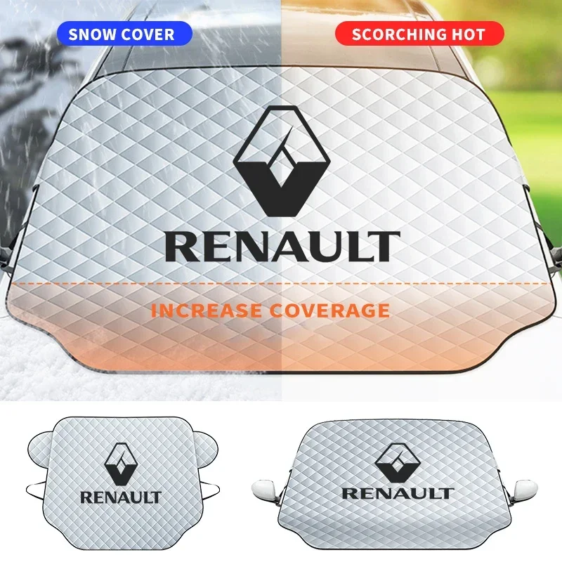 Car Windshield Sunshades Extra Thick Snow Ice Cover Protection For Renault Koleos Captur Talisman Kadjar Megane 2 3 Clio Zoe