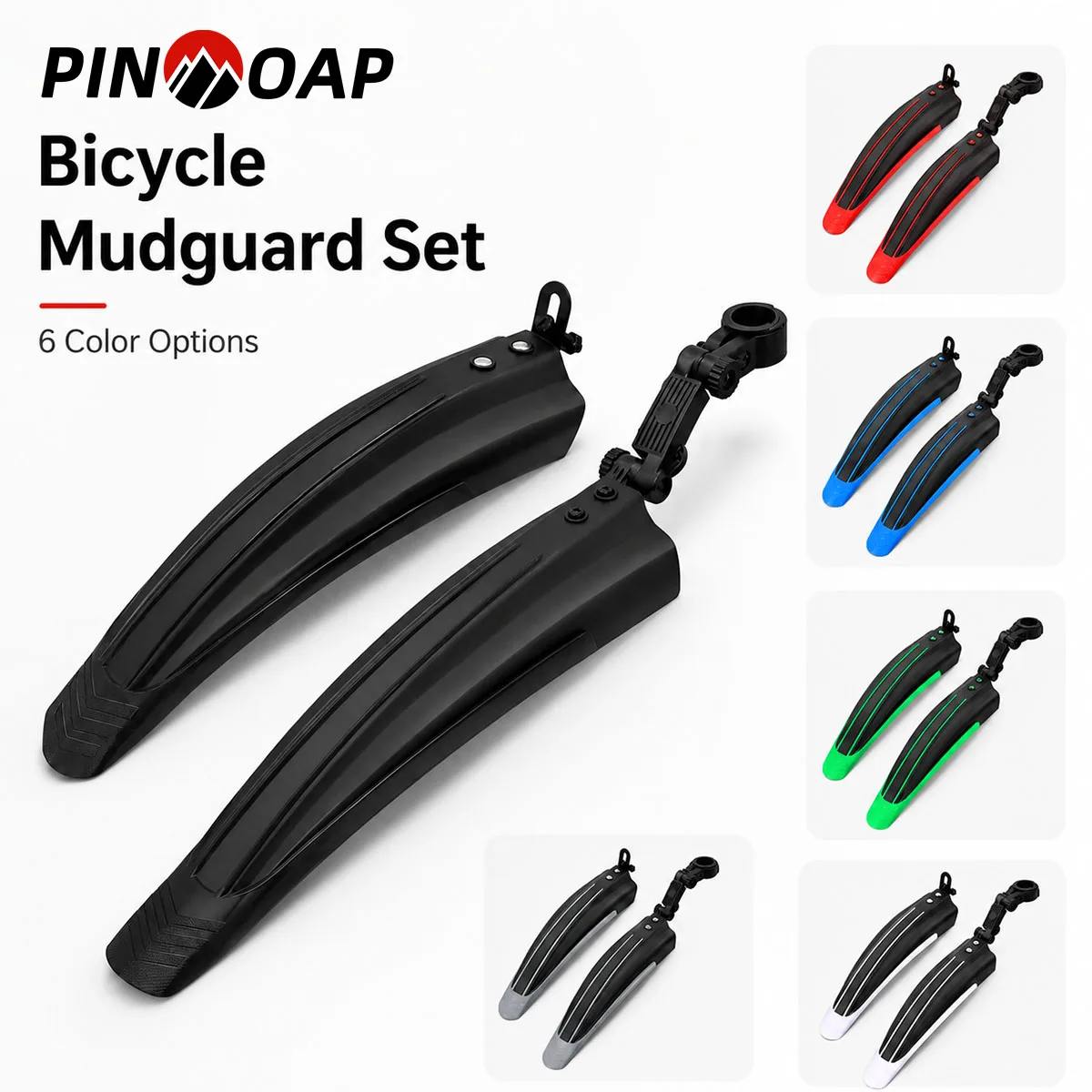 PINMOAP 2P Bike Wheel Fender Guard Lightweight Mud Flap Front Back Splash Protector For Mountain Road Bicycle Wet Weather Riding