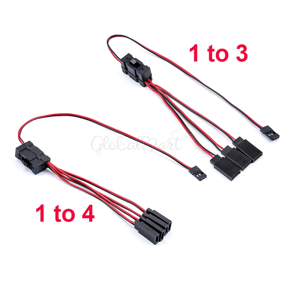 3-way / 4-way LED Light Split on/off Controller Switch Y Cable Wire Splitter for 1/10 TRX -4 SCX10 RC Oil/Tram/Climbing Crawler