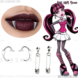 الوحش دراكولورا فستان عالي فتاة تأثيري الدعائم شعر مستعار مصاص دماء حقيبة زي الأسنان القرط زينة هالوين عيد الميلاد حفلة المكياج أفضل 12 ملابس دراكولورا عالية الوحش مبيعا - No9