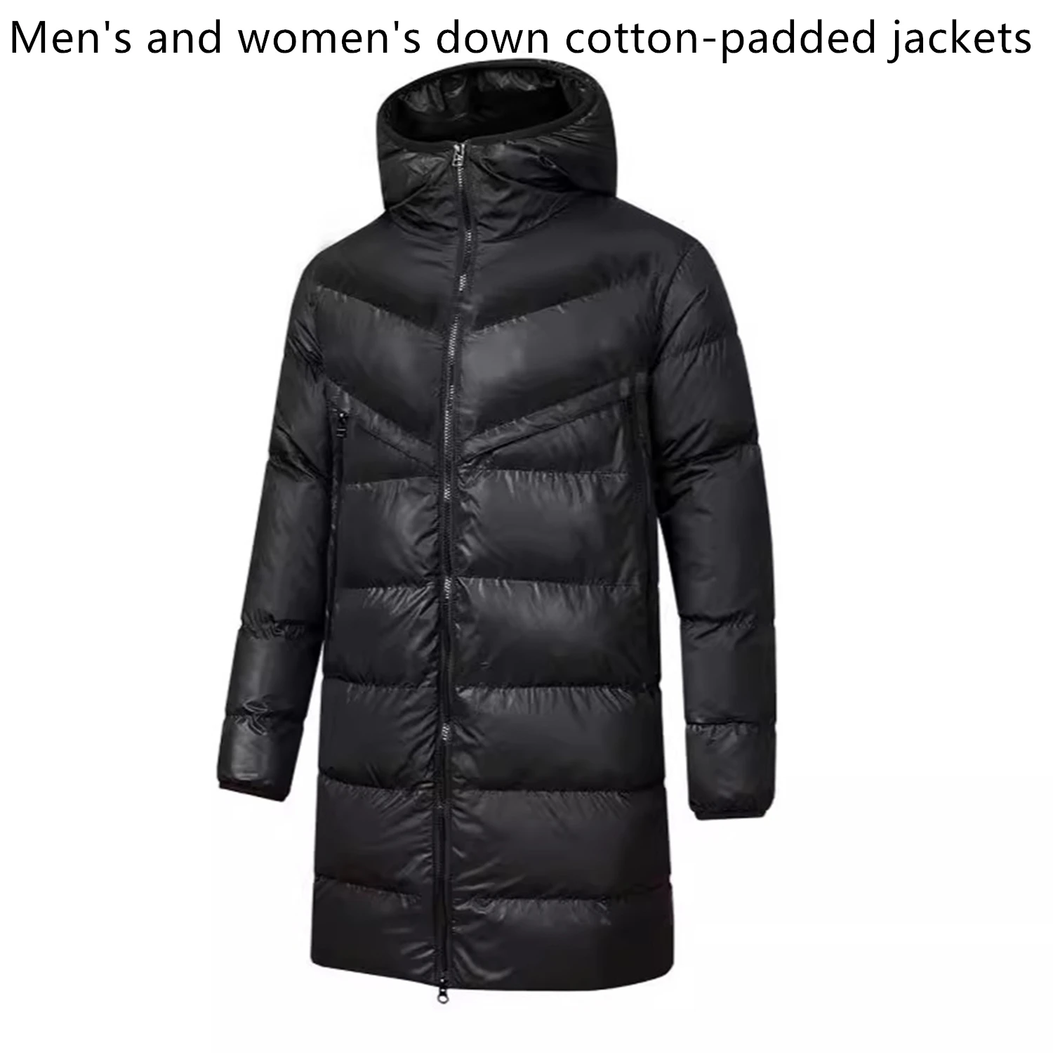 

Winter Thermal Waterproof Windproof Knee-Length Parka Coat Unisex Thickened Duck Down Hooded Jacket Loose Fit Overcoat