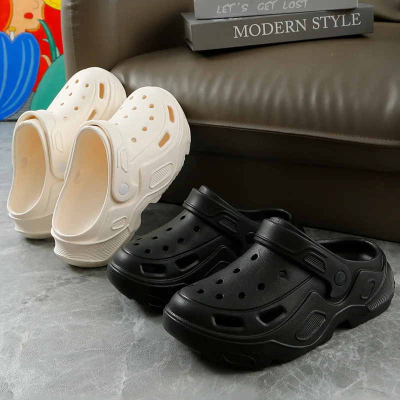 

1 pair oF ashion Men Women High-heeled Sandals Comfortable Soft Heightening Shoe Couple Outdoor EVA Non-slip Waterproof Slippers