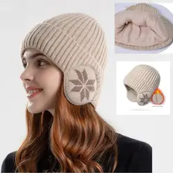 Fashion Winter Beanies Women Hats Soft Warm Knitted Thick Solid Skullies Thermal Female Riding Caps Casual Outdoor Sports Hats