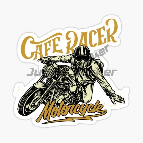 Cafe Racer Cool Sticker Locomotive Round Car Bumper Wall Room Truck Window Moto Bicycle Van Glass Racing Helmet Off-road Decal