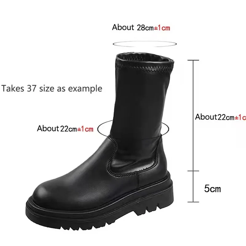 Gladiator Motorcycles Over The Knee High Boots Women 2022 Winter New Platform Chelsea Female Shoes Designer Snow Stretch Botas