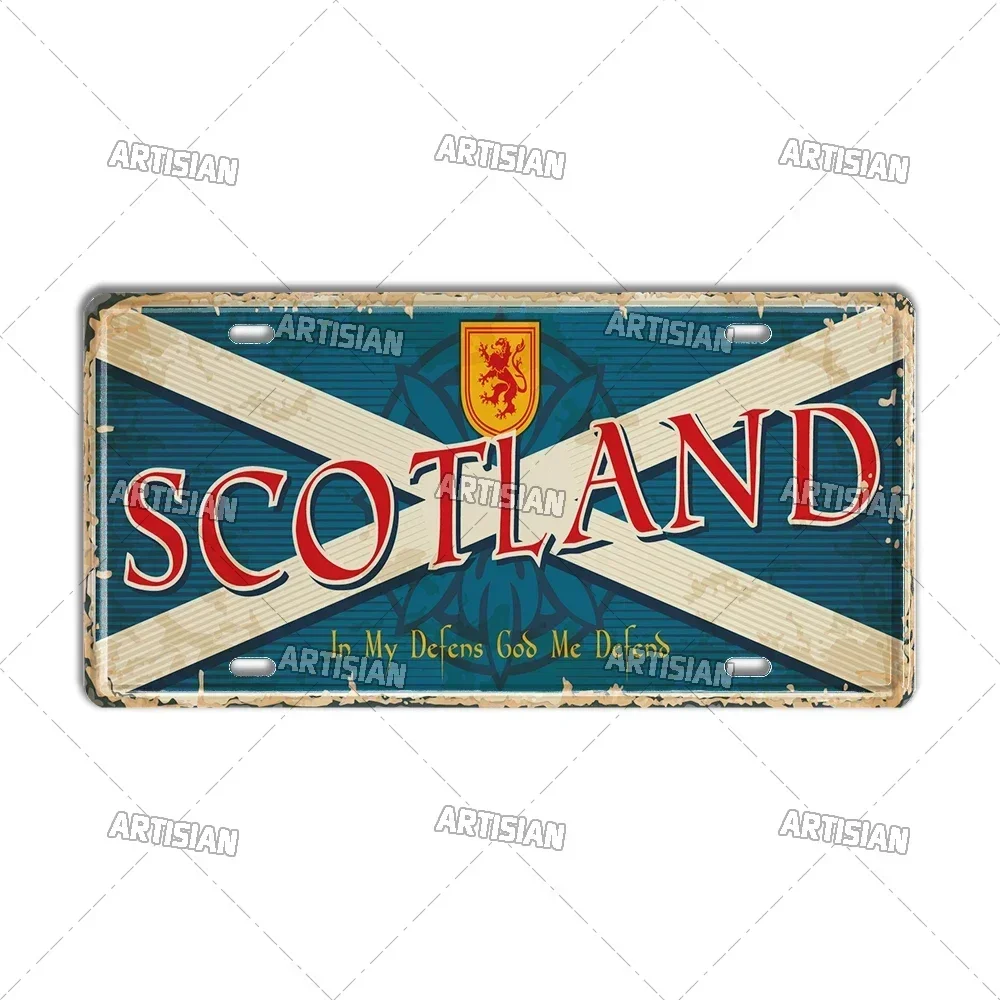 Artisian Britain Scotland Northern Ireland Landmark License Plate England UK Metal Tin Plaque United Kingdom City Car Metal Sign