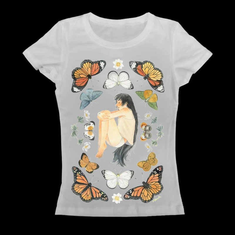 

Summer 2025 new Y2k slim fit printed top for women, off shoulder short sleeved T-shirt, retro long sleeved strap tied T-shirt