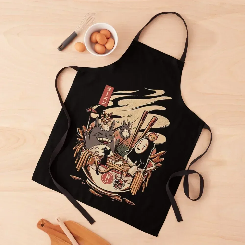 

Rabbit in ramen - Anime Apron kindergarten teacher Chef Uniform Women waterproof for women Kitchen For Women Apron