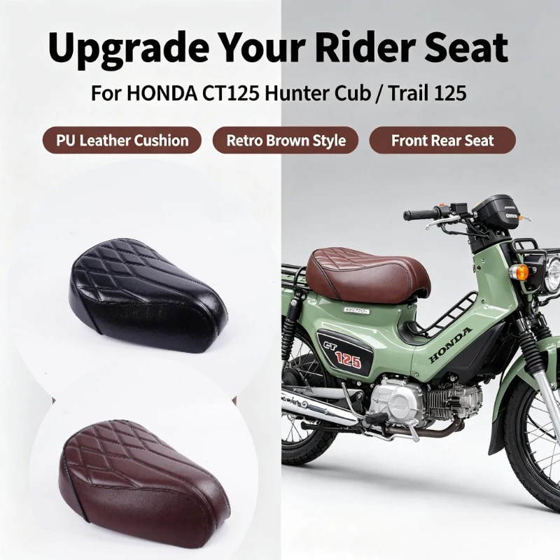 For HONDA CT125 Hunter Cub Trail 125 JA55 JA65 Single Seat Motorcycle Accessories Front Rear PU Leather Pillow Seat Cushion