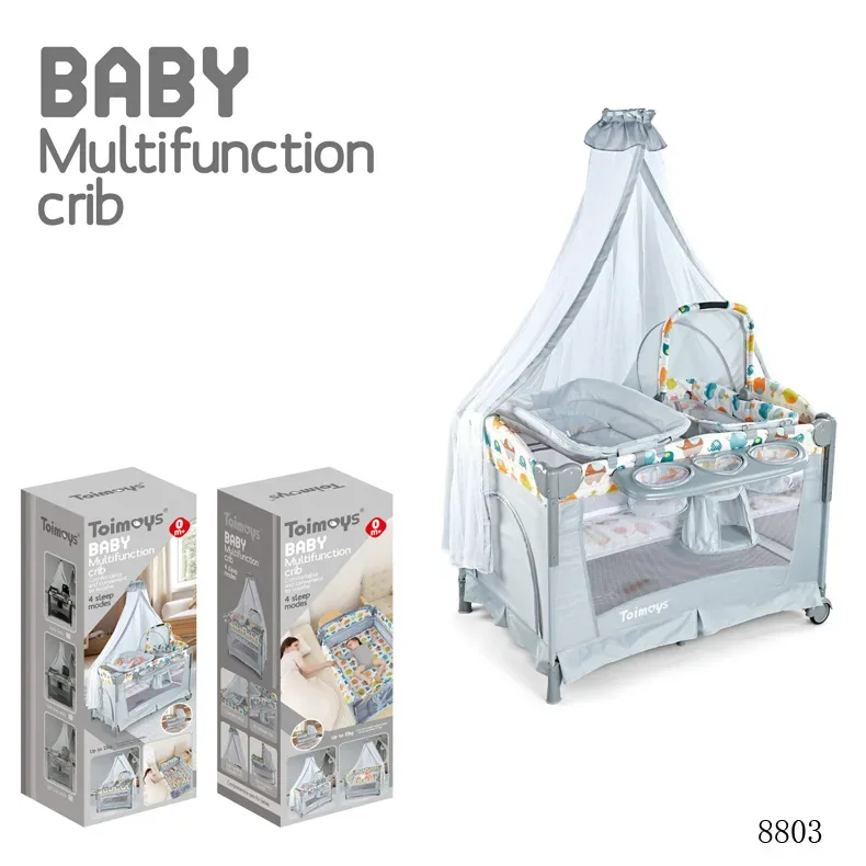 #Foldable Baby Crib, Multifunctional Portable Infant Bassinet, Newborn Play Bed, Easy Move and Assemble, 3 in 1 Design
