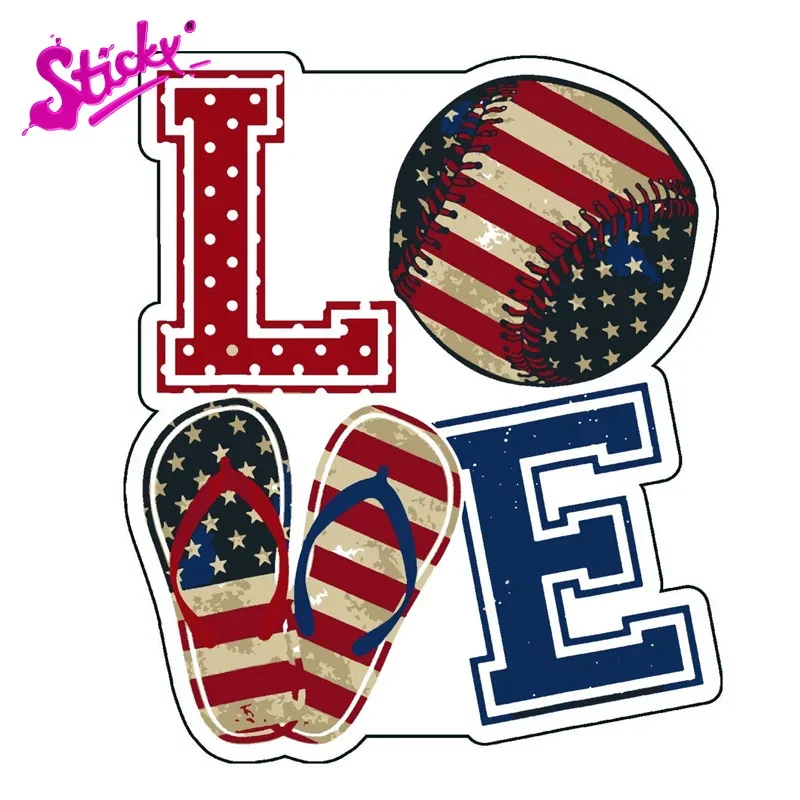 

Love American Flag Vinyl Car Stickers - Waterproof Decals for Cars, Trucks, SUVs,Window ,Bumper, Laptop